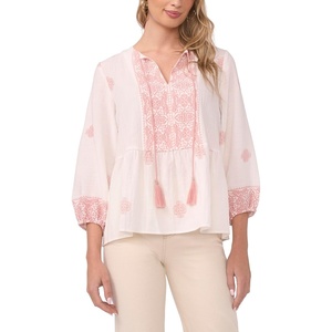 image:imageVince Camuto Peasant Blouse with Neck TieRose Hip