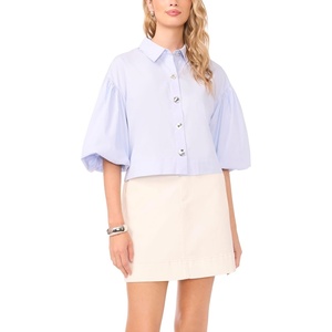 image:imageVince Camuto Puff Sleeve Cotton ButtonUp SSky