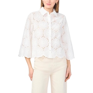 image:imageVince Camuto Short Sleeve Collared ShirtUltra White