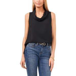 image:imageVince Camuto Sleeveless Cowl Neck Luxe Crpe De Chine BlouseRich Black