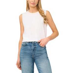 image:imageVince Camuto Sleeveless Crew Neck BlouseUltra White