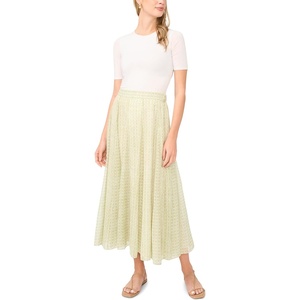 image:imageVince Camuto Womens Back Elastic Waist Flowy Maxi SkirtSage