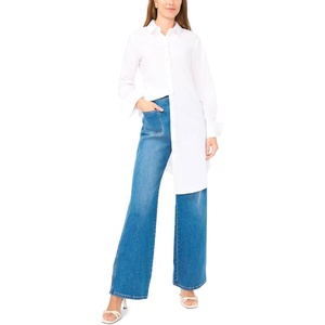 image:imageVince Camuto Womens Extra Long Belted Shirt Tail TopUltra White