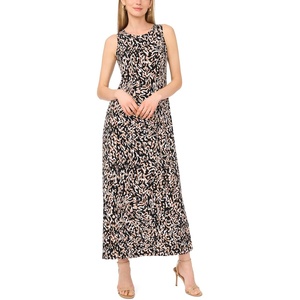 image:imageVince Camuto Womens Floral Print Sleeveless Keyhole Back Maxi DressRich Black