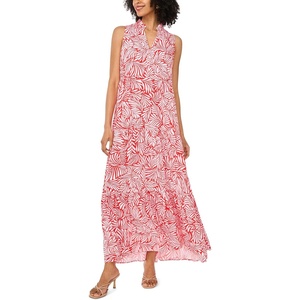 image:imageVince Camuto Womens Floral V Neck Sleeveless Maxi DressLobster Red