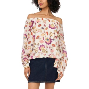 image:imageVince Camuto Womens Off the Shoulder Long Sleeve Tie BlouseNew Ivory