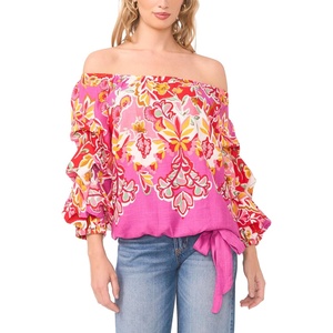 image:imageVince Camuto Womens OfftheShoulder Balloon Sleeve BlouseCherry Rose