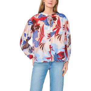 image:imageVince Camuto Womens Oversized Tie Front Long Sleeve TopAiry Blue