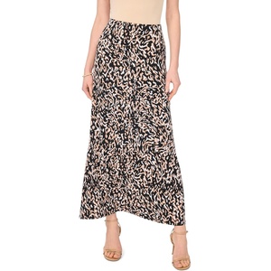 image:imageVince Camuto Womens Printed Maxi Pull on SkirtRich Black