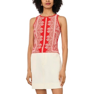 image:imageVince Camuto Womens Printed Sleeveless Tank TopLobster Red