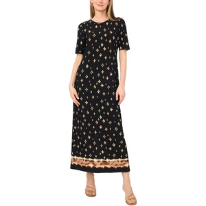 image:imageVince Camuto Womens Short Sleeve Knit Crew Neck Maxi DressBurnt Olive