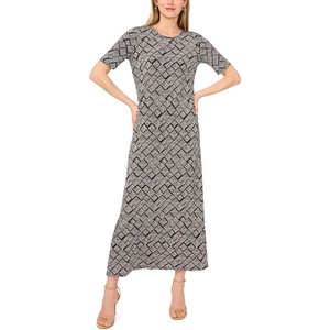 image:imageVince Camuto Womens Short Sleeve Knit Crew Neck Maxi DressRich Black