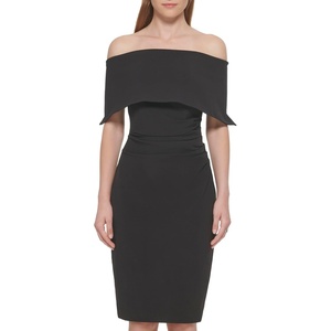 image:imageVince Camuto Womens Sleeveless Off Shoulder Cocktail Midi DressBlack