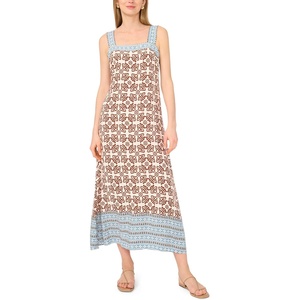 image:imageVince Camuto Womens Smocked Back Sleeveless Maxi DressRust