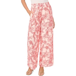 image:imageVince Camuto Womens Smocked Waist Wide Leg PantSummer Rose