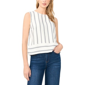 image:imageVince Camuto Womens Striped Sleeveless Crew Neck BlouseClassic Navy