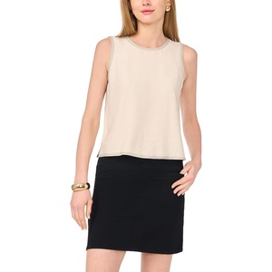 image:imageVince Camuto Womens Top Stitch Sleeveless TopSoft Cream