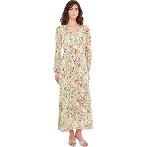 image:imageVince Camuto Wrap Front Bubble Sleeve MaxiRaspberry Sorbet