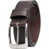 image:imageVince Camuto Mens Jean Belt  35mm Width  Genuine Leather Belt  Matte Nickle Finish Belt BuckleBrown