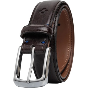 image:imageVince Camuto Belts Men  Genuine Leather with Edge Stitch Detailing and a Nickle Finish Belt BuckleMedium Brown