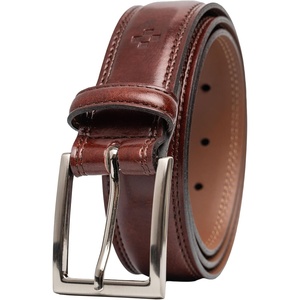 image:imageVince Camuto Mens Belt  Double Stitch Detailing  Genuine Leather BeltBrown
