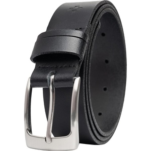 image:imageVince Camuto Mens Jean Belt  35mm Width  Genuine Leather Belt  Matte Nickle Finish Belt BuckleBlack
