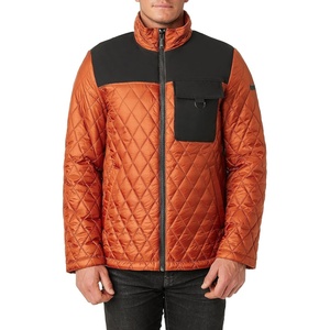 image:imageVince Camuto Mens Quilted Mix Media JacketOrange