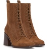 image:imageVince Camuto Safina Lace Up Block Heel Combat BootieBurnt Sugar Suede