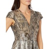 image:imageVince Camuto Womens Jacquard Cap Sleeve VNeck Fit and FlareSlate