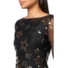image:imageVince Camuto Womens Long Sleeve Sequin Mesh Side Ruched Bodycon DressBlack Gold