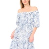 image:imageVince Camuto Womens Off the Shoulder Puff Sleeve Smocked Waist Midi DressFrosting Blue