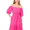 image:imageVince Camuto Womens Pleated Crew Neck Maxi DressRaspberry Sorbet