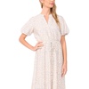 image:imageVince Camuto Womens Short Puff Sleeve Front Placket Maxi DressLake Breeze
