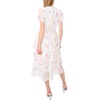 image:imageVince Camuto Womens Short Sleeve Four Tier Layered VNeck Midi DressLemon Cream