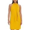 image:imageVince Camuto Womens Sleeveless Halter Tie Neck Shift Mini DressMustard