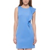 image:imageVince Camuto Womens Sleeveless High Neck Cascade Detail Sheath Mini DressPeriwinkle