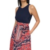 image:imageVince Camuto Womens Sleeveless High Neck Tie Waist Handkerchief Midi DressPersimmon