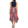 image:imageVince Camuto Womens Sleeveless High Neck Tie Waist Handkerchief Midi DressPlum