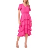 image:imageVNeck Four Tier Layered Midi DressRaspberry Sorbet