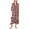 image:imageVince Camuto Womens 34 Puff Sleeve VNeck Smocked Waist Maxi DressClassic Navy