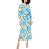 image:imageVince Camuto Womens Floral Collared Belted Midi Shirt DressDeep Blue