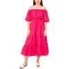 image:imageVince Camuto Womens Pleated Crew Neck Maxi DressBright Rose