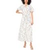 image:imageVince Camuto Womens Split Neck Puff Sleeve Maxi Dress WWaist TieRich Black