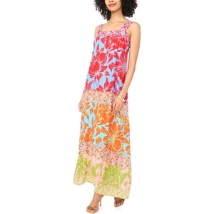image:imageMulti Color Floral Thick Strap Maxi DressShell Pink