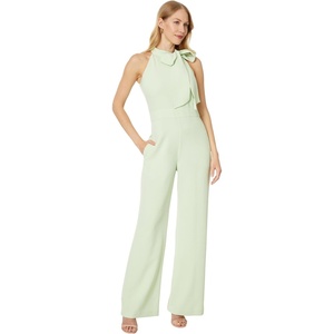 image:imageVince Camuto Kors Crepe Bow Neck Halter JumpsuitPistachio