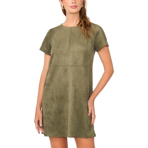 image:imageVince Camuto Panneled Shift Mini Dress with Exposed StitchingEmerald Leaf