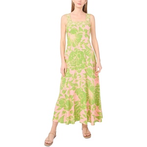 image:imageVince Camuto Womens Challis Smocked Back Challis Maxi DressShell Pink