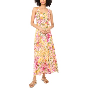 image:imageVince Camuto Womens Floral Smocked Back Maxi DressPlush Pink