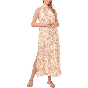 image:imageVince Camuto Womens Halter Neck Maxi Shift DressNatural