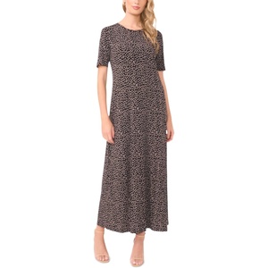 image:imageVince Camuto Womens Short Sleeve Crew Neck Relaxed Maxi DressRich Black